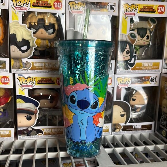 Disney Stitch Ohana Plastic Tumbler with Lid and Straw 32 oz Cup - Picture 4 of 5